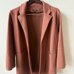 Quince 100% Organic Cotton Knit Blazer, Size Medium Cappucino